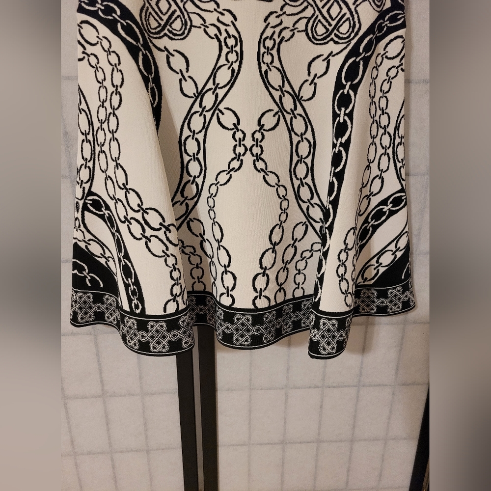 DVF Diane Von Furstenberg Fit and Flare Dress Black and IvorySize M - Picture 4 of 13